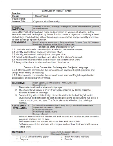 10 Best Art Lesson Plan Templates PDF Word Apple Pages Google Docs