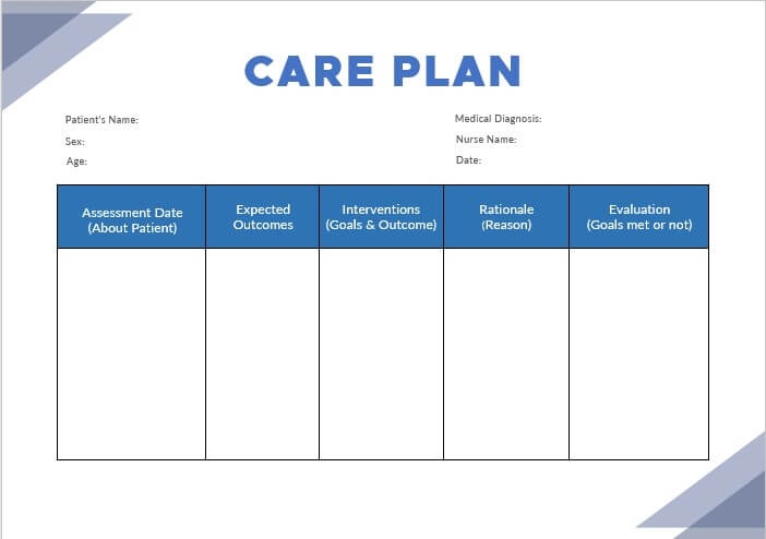 10 Printable Care Plan Template Room Surf