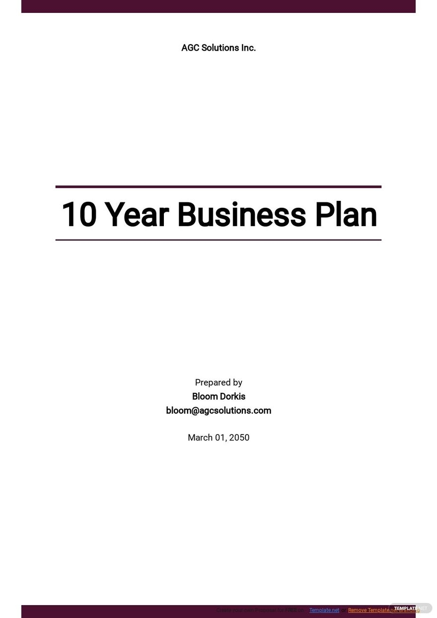 10 Year Plan Template