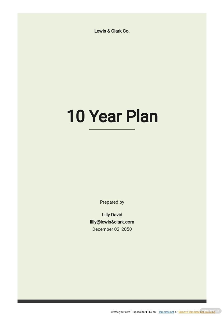 10 Year Plan Template Google Docs Word Apple Pages PDF Template