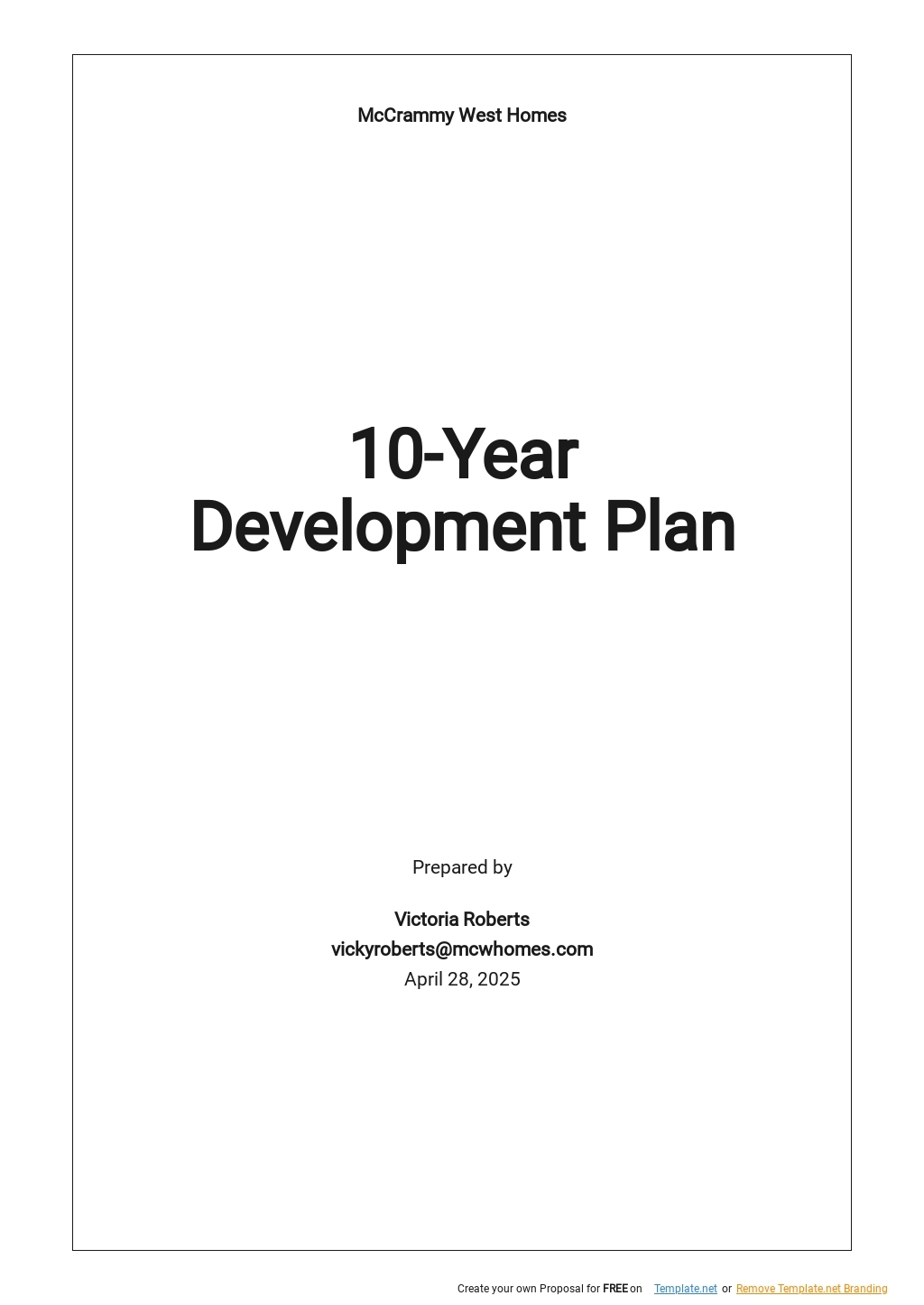 10 Year Plan Template