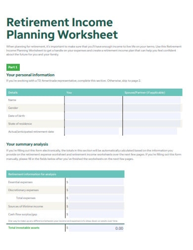 11 Retirement Budget Worksheet Templates In PDF DOC Worksheets Library