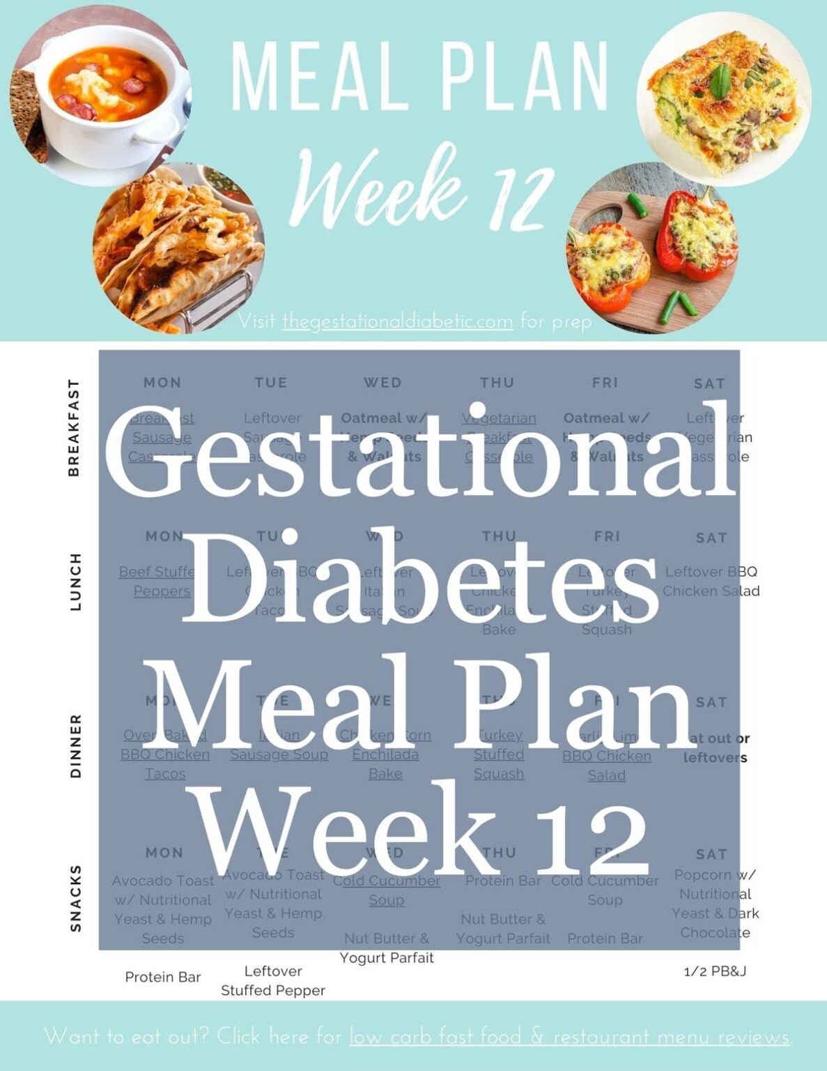 12 Weekly Gestational Diabetes Meal Plans Ideas The Gestational 