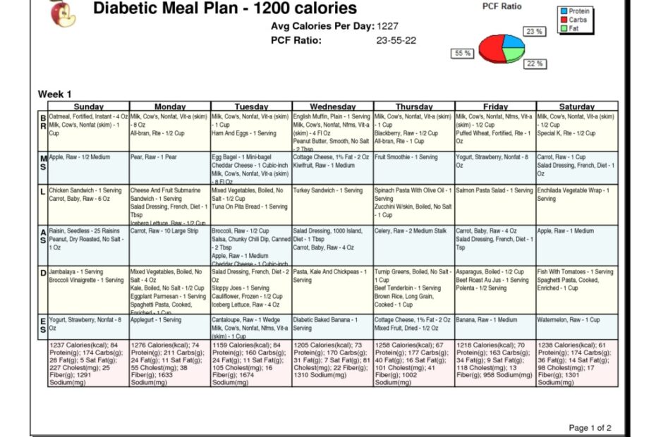 1200 Calorie Meal Plan PDF Best Diet Solutions Program