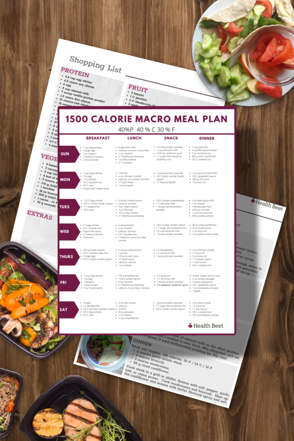1500 Calorie Meal Plan Printable