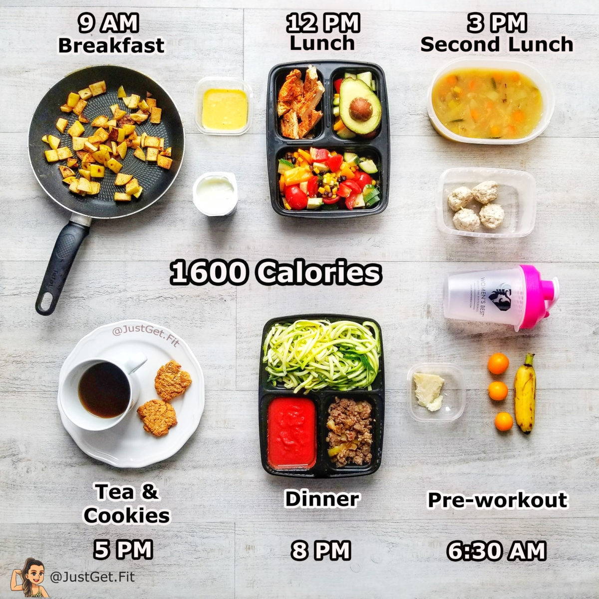 1600 Calorie Low Carb Meal Plan Just Get Fit