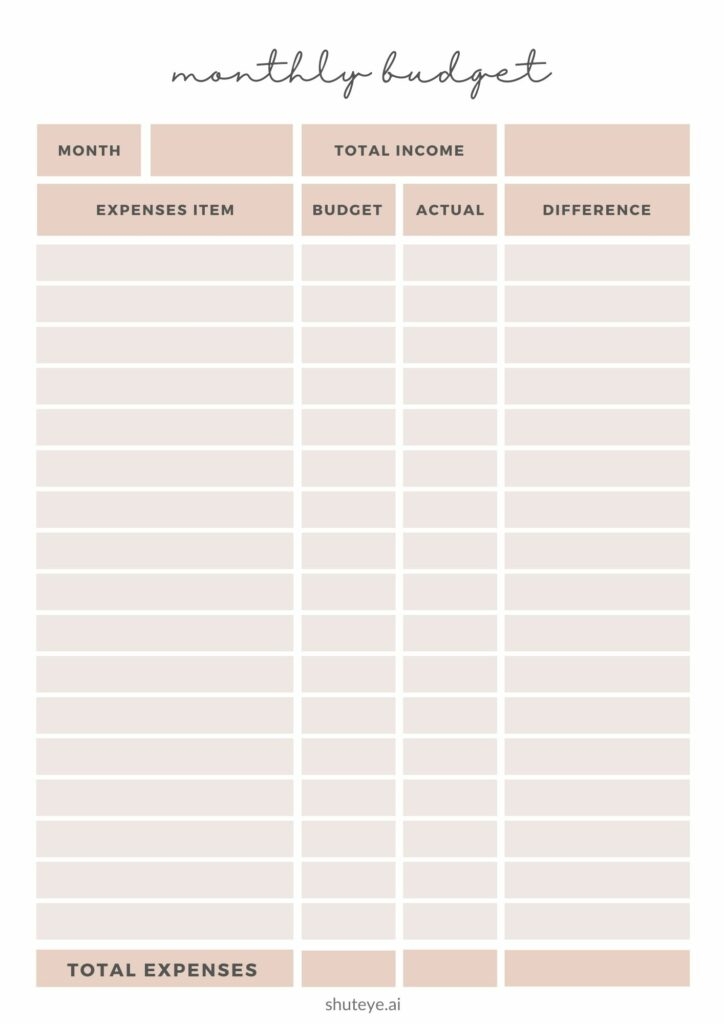 20 Free Printable Budget Planner Templates ShutEye