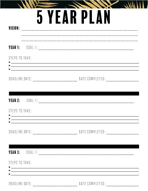 20 Personal 5 Year Plan Template Simple Template Design