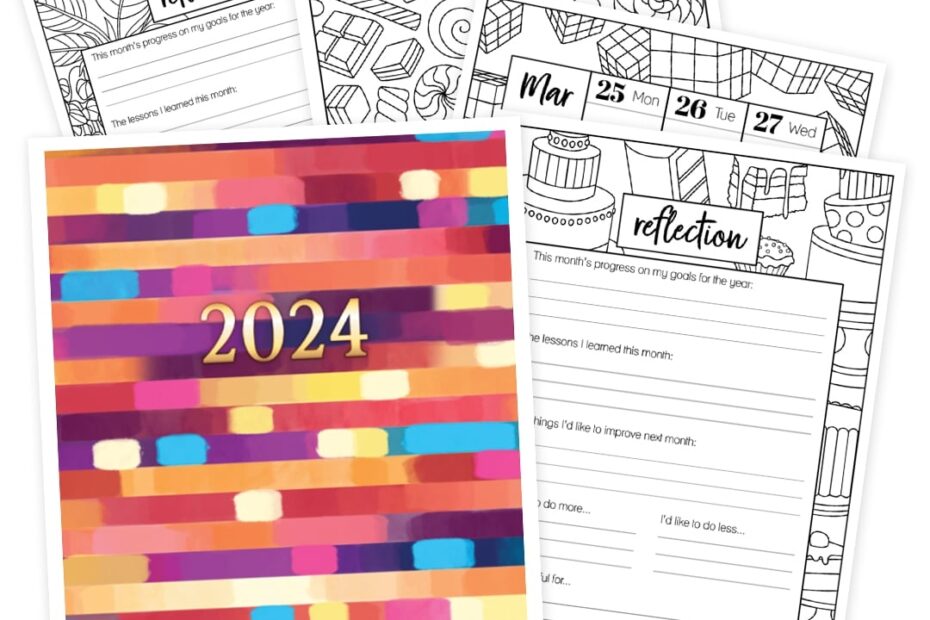 2024 Printable Coloring Planner