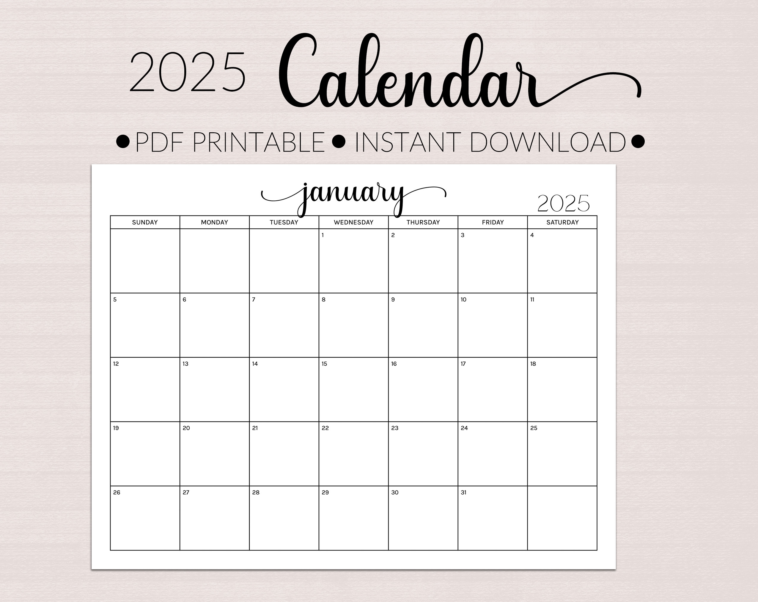 2025 Monthly Printable Planner Landscape Monthly Planning 