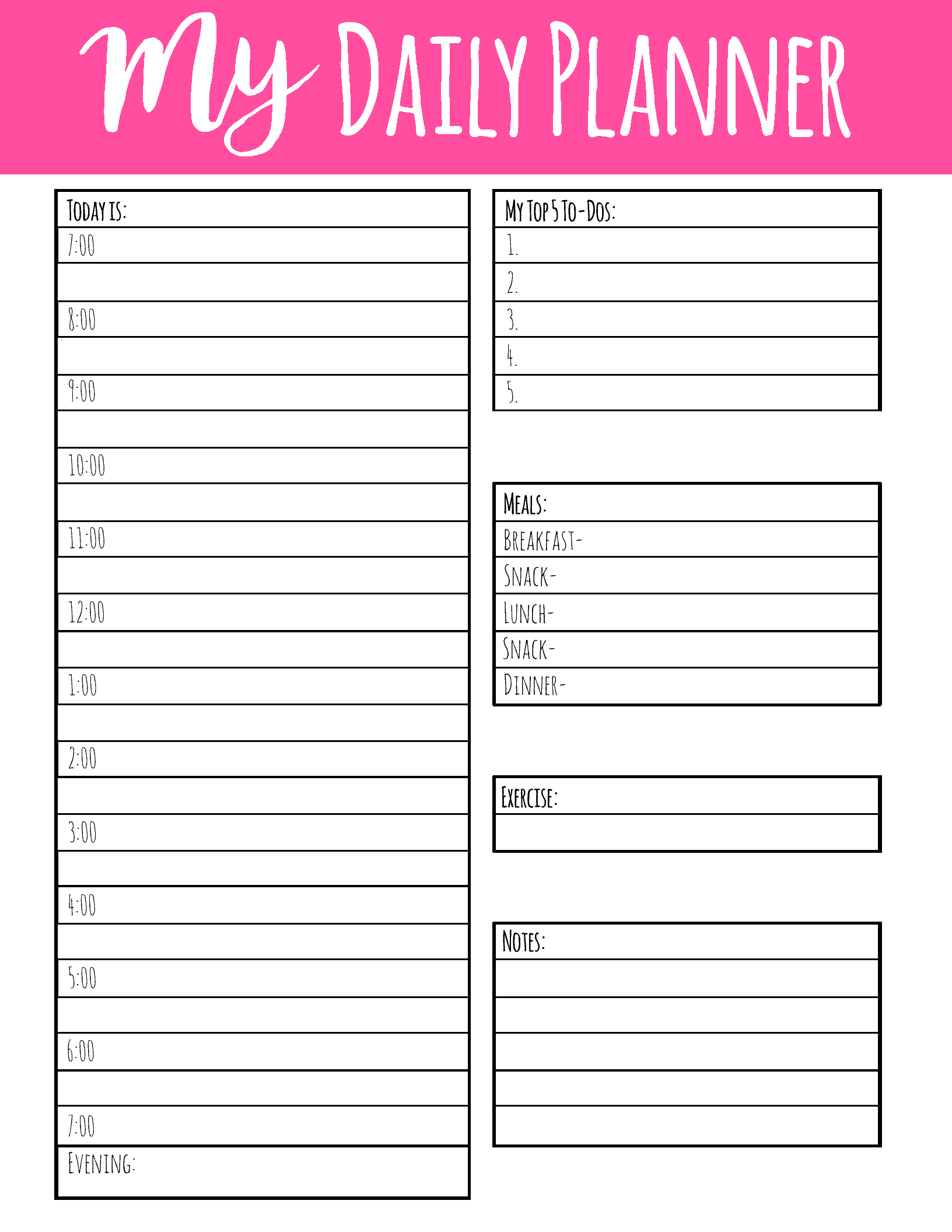 2025 Printable Calendar Free Daily Planner Sheets Chelsea Lyttleton
