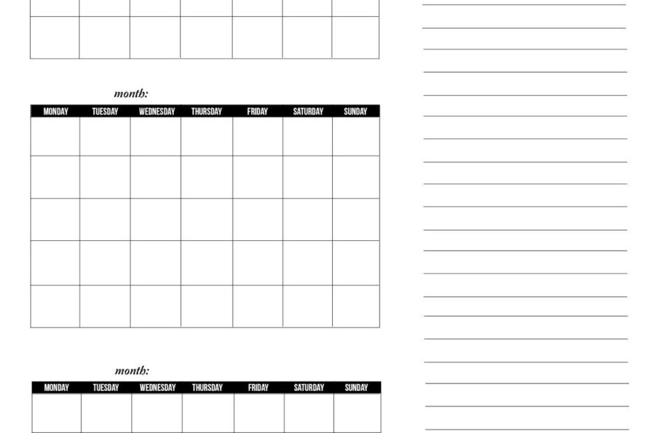 3 Month Calendar Free Printable Calendar Printables