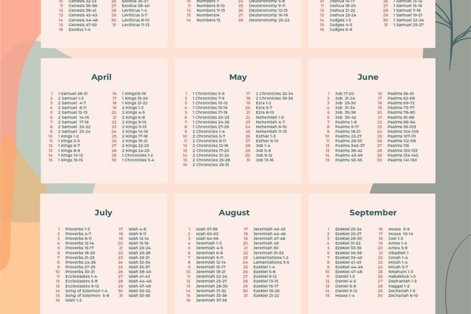 365 Day Printable Bible Reading Plan