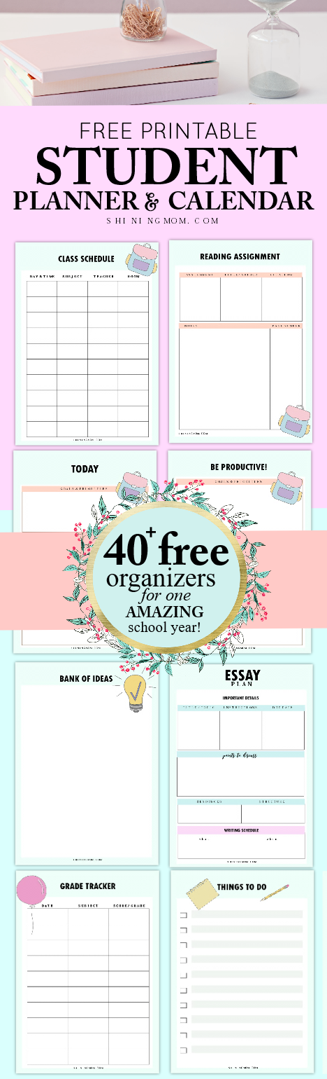 40 Free Student Planner Printables For Back to School 