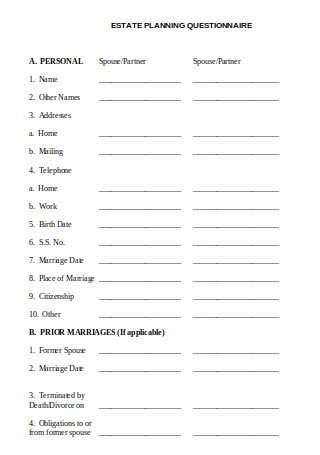 50 SAMPLE Estate Planning Checklists In PDF MS Word Worksheets Library