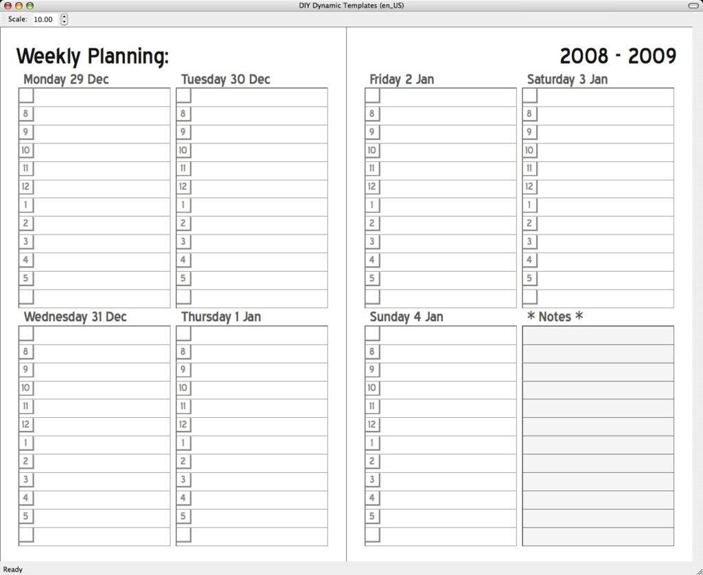 5x8 Printable Planning Templates Template insidethehood