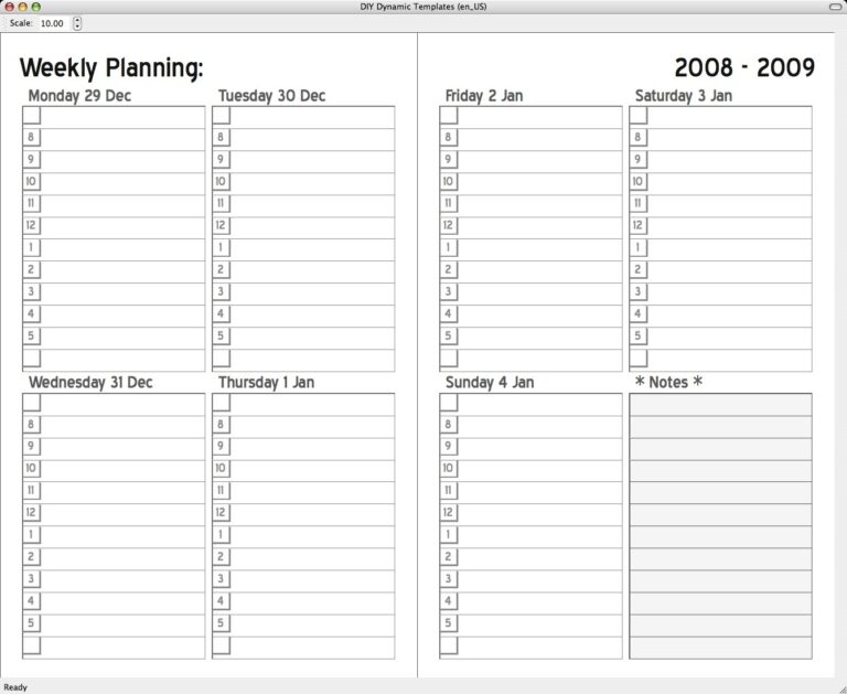 5x8 Printable Planning Templates Template insidethehood