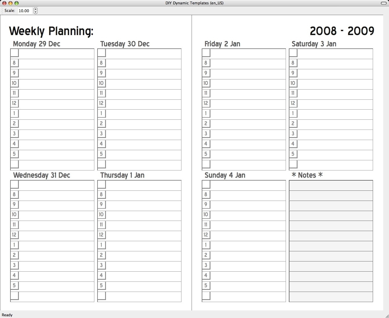 5x8 Printable Planning Templates Template insidethehood