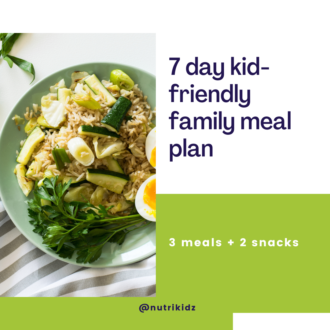 7 Day Family Meal Plan NutriKidz Nutrition Counselling For Kids
