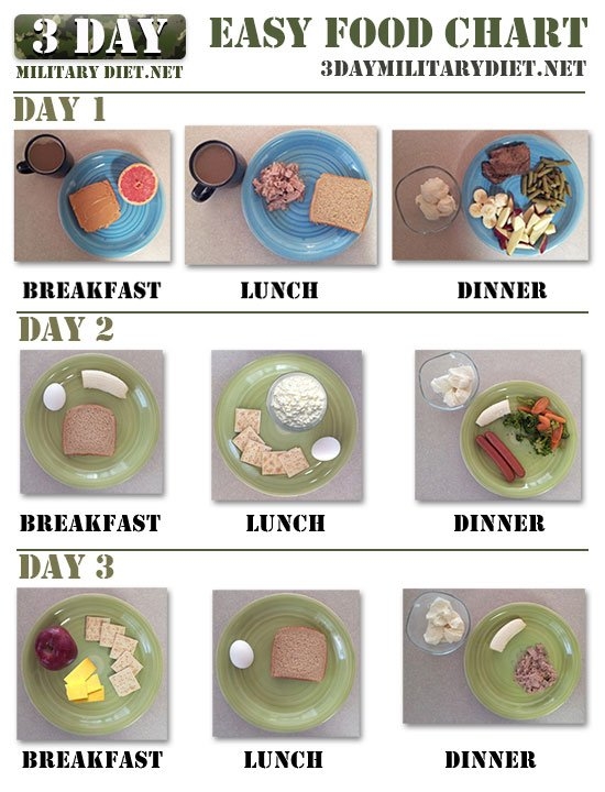 7 Day Military Diet Plan Printable