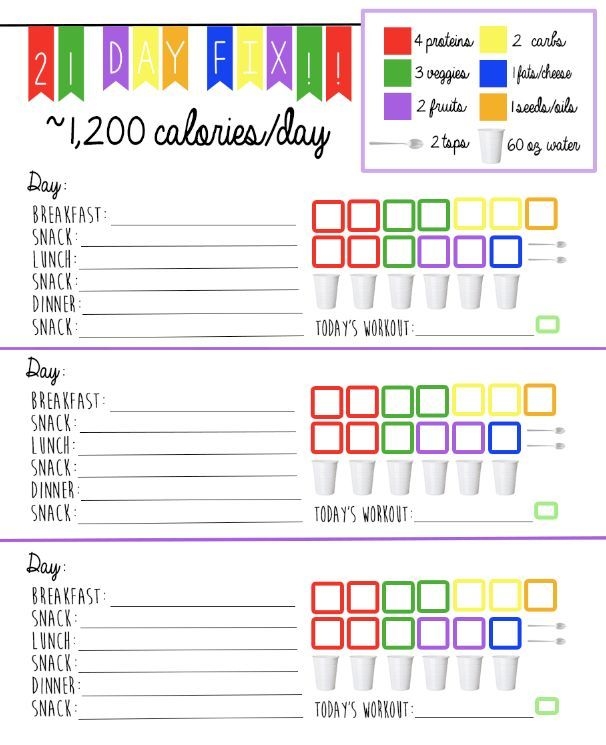 8 Best 21 Day Fix Meal Plan Printable Artofit