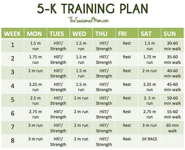 8 Week Couch To 5K Plan Printable Printable Calendars AT A GLANCE