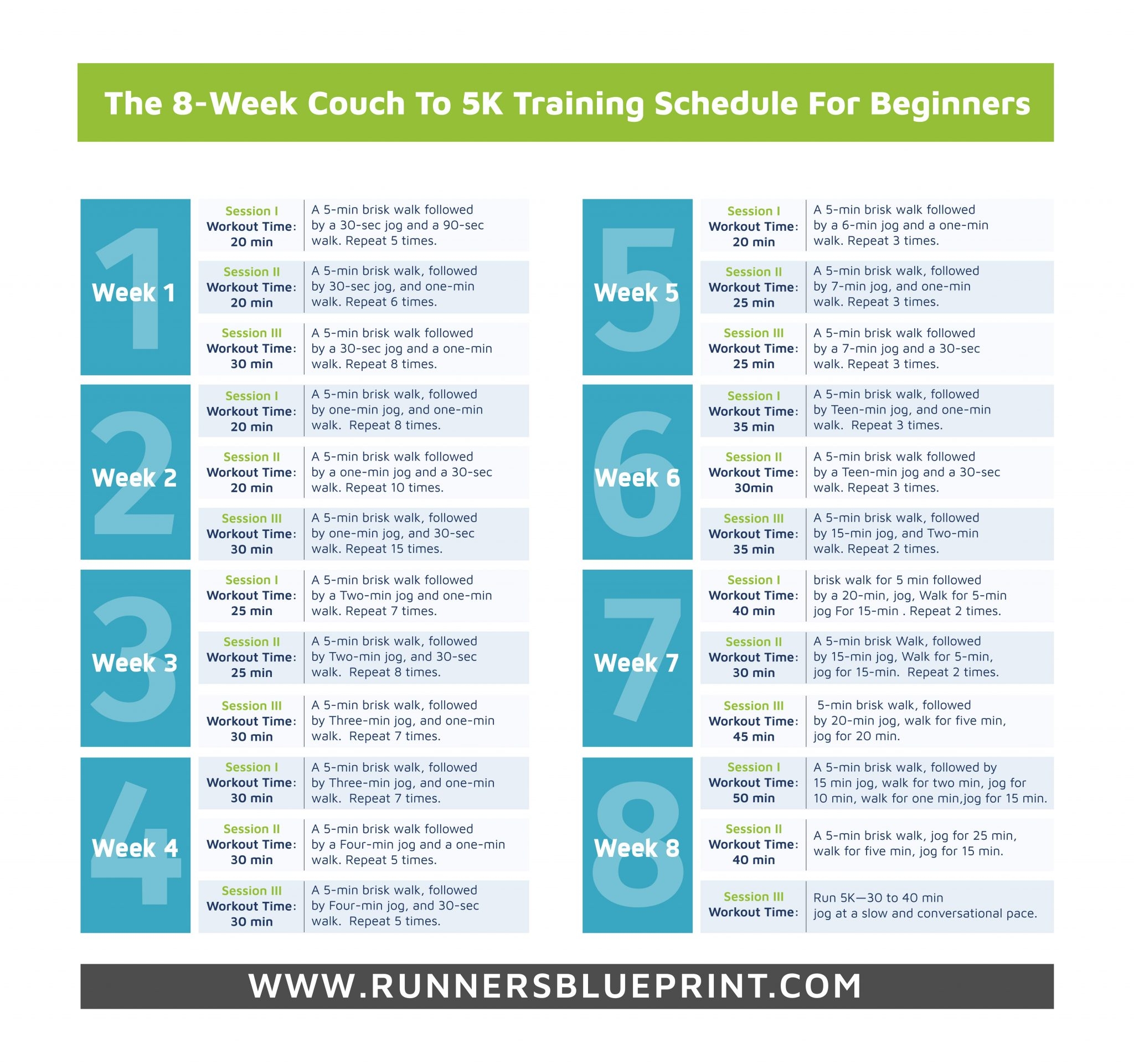 8 Week Couch To 5K Plan Printable Printable Word Searches