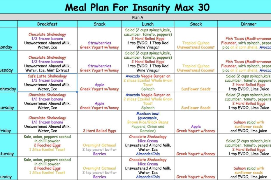 9 30 Day Meal Plan Examples PDF Examples PrintableDietPlan