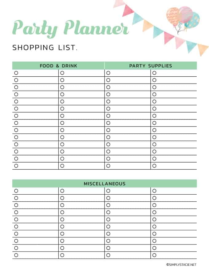 9 Free Party Planning Printables To Keep You Organized Simply Stacie