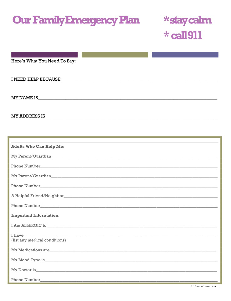 A Family Emergency Plan With FREE Printable Linda Scruggs