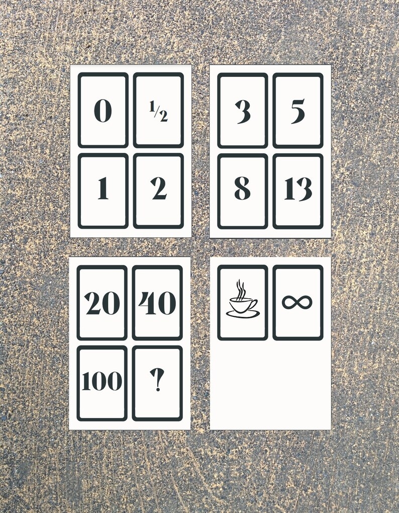 Agile Planning Poker Cards Printable PDF Etsy
