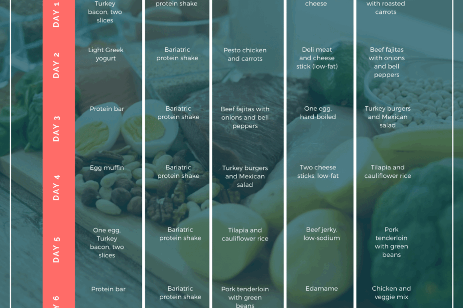 Bariatric Meal Plan With Printable