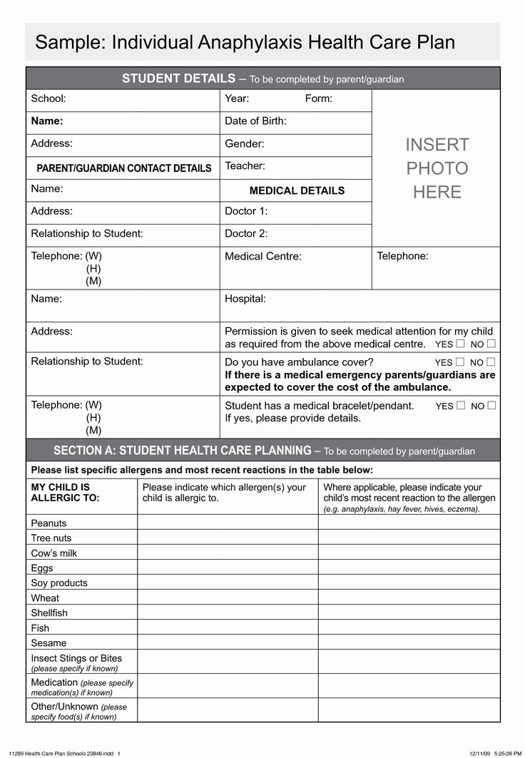 Baseline Care Plan Template