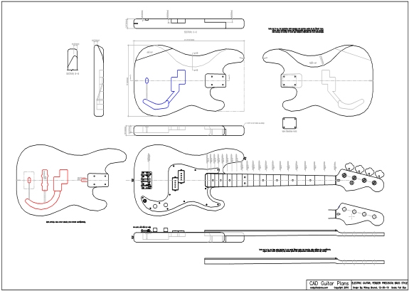 Bass Guitar Plans CAD Guitar Plans