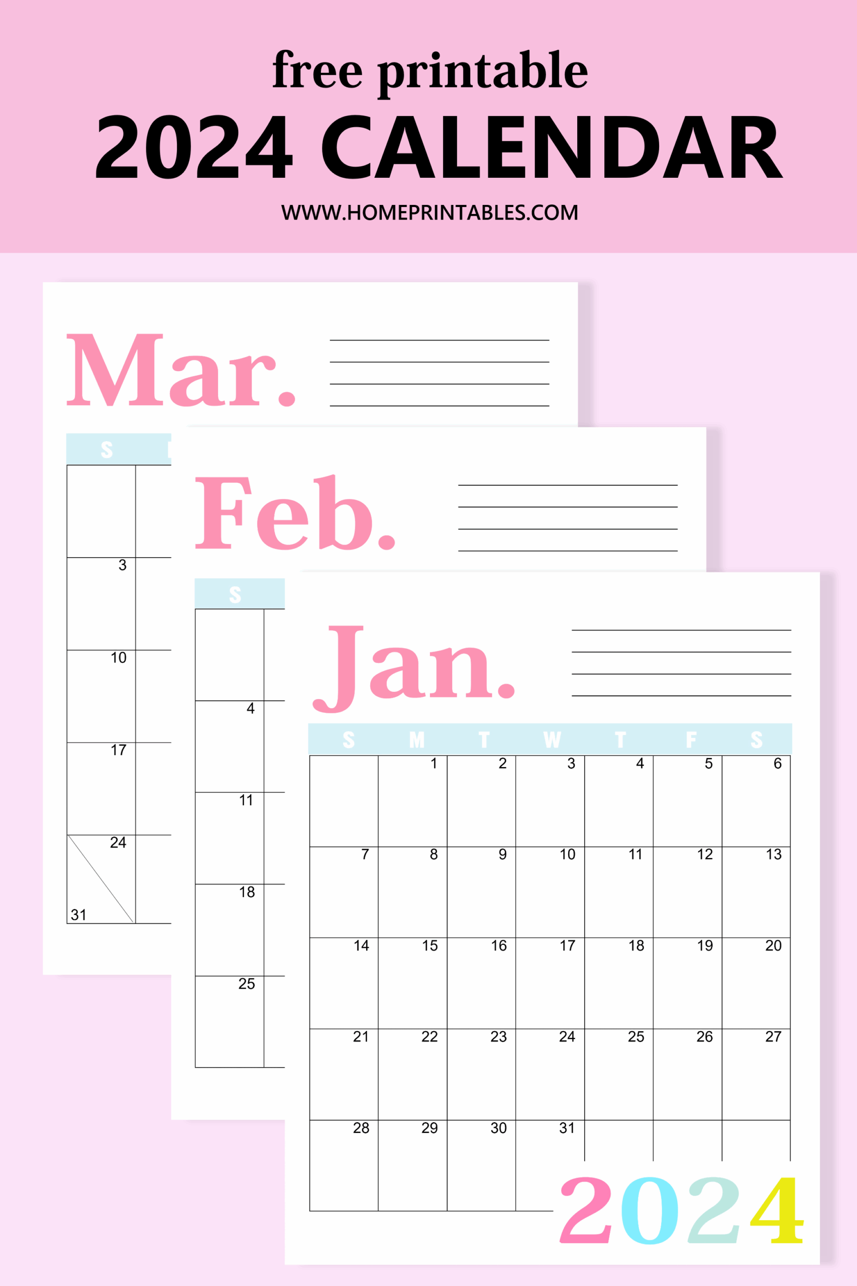 Best Free 2024 Calendar Printables For Free Download