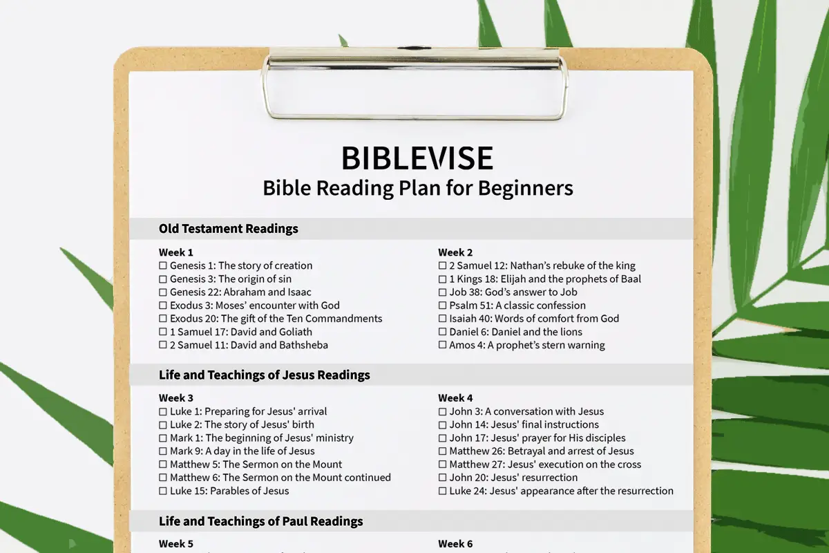 Bible Reading Plan For Beginners With Printable PDF 