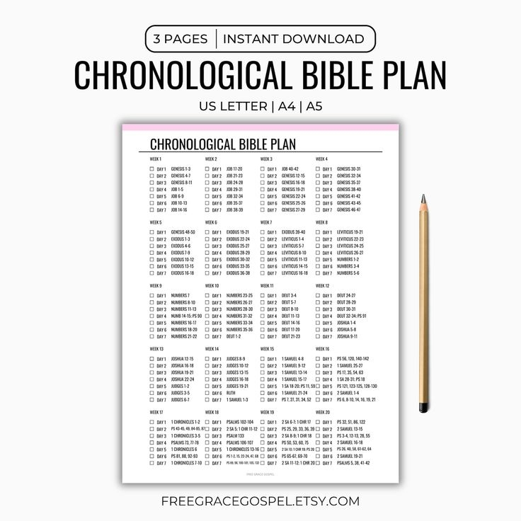 Bible Reading Plan Printable 2025 Chronological Bible Reading Plan 1 