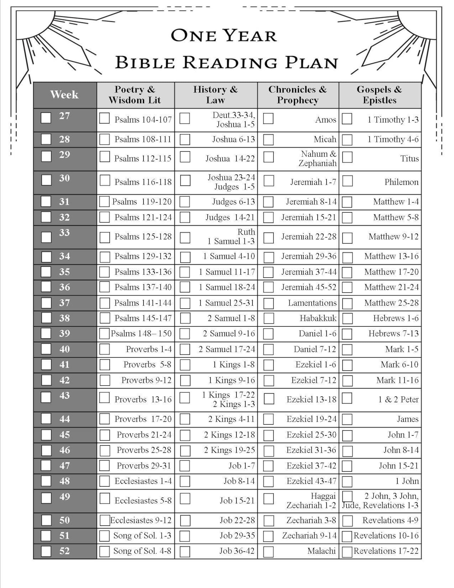 Bible Reading Plan Printable Printable Word Searches