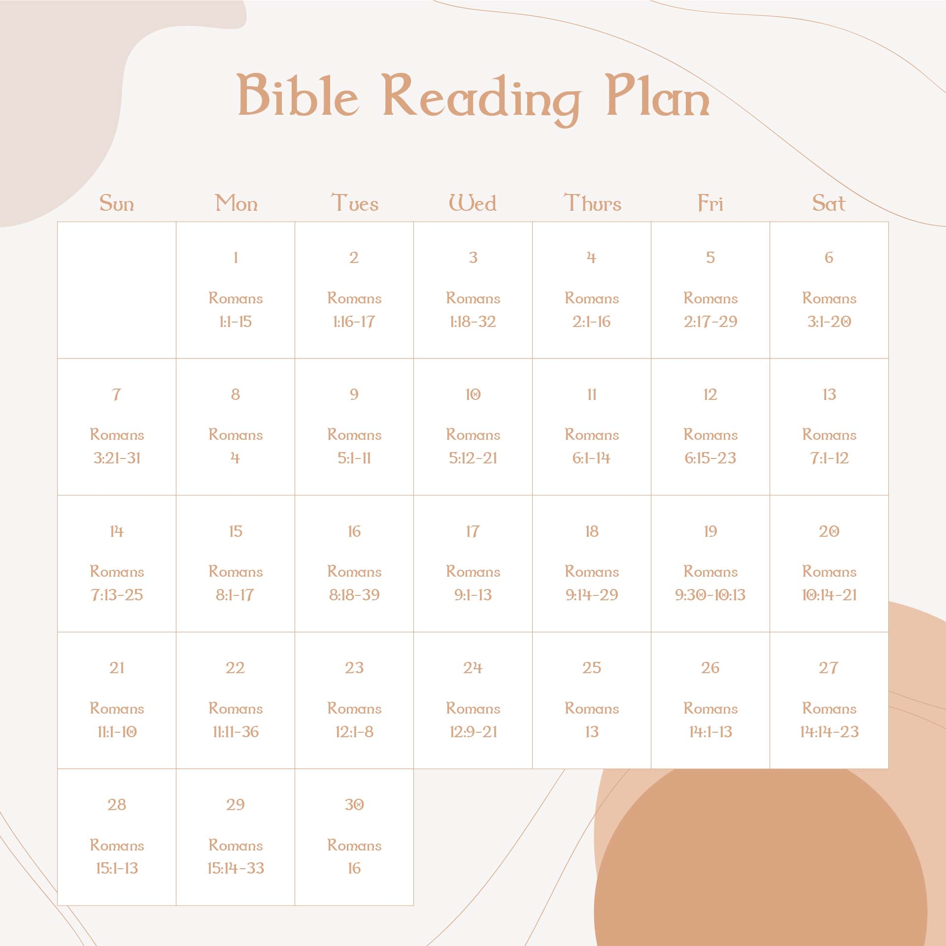 Bible Recap Reading Plan Printable