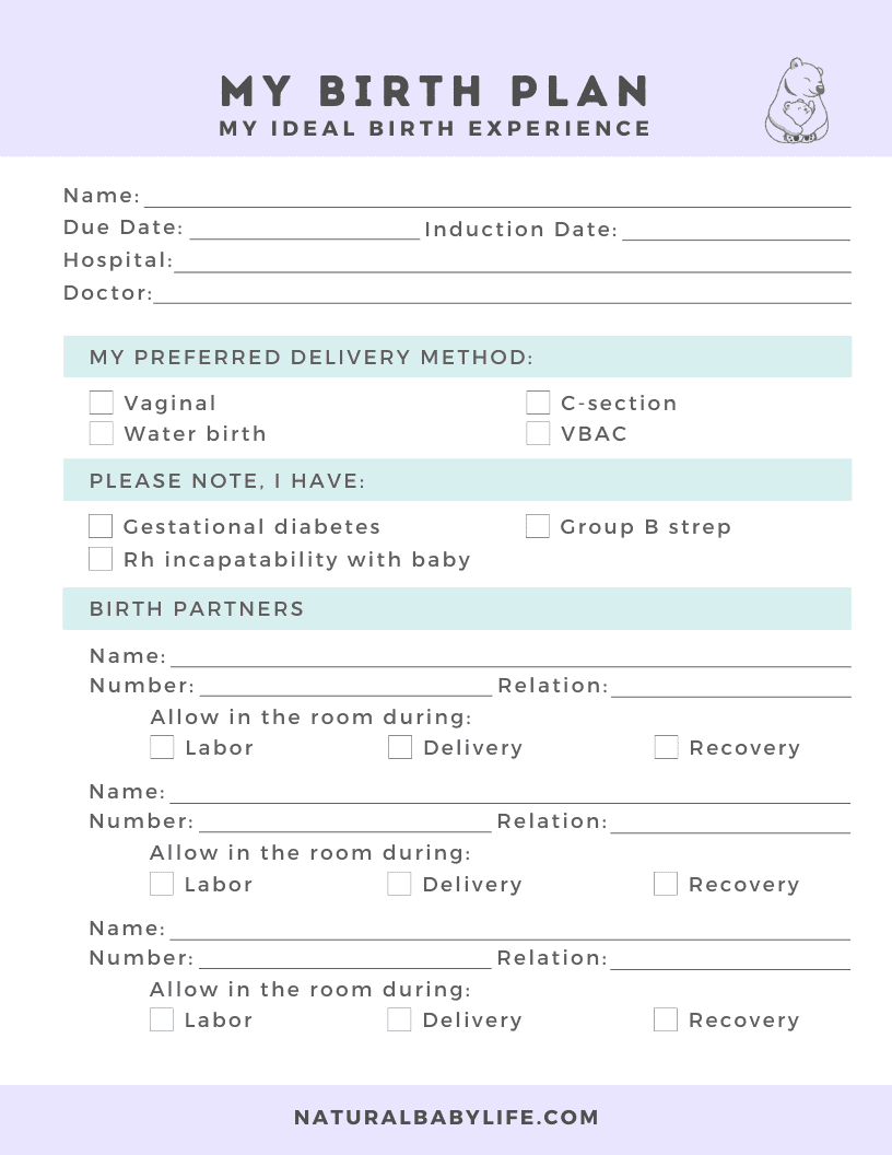 Birth Plan Printable Birth Plan Template Printable Bi Vrogue co