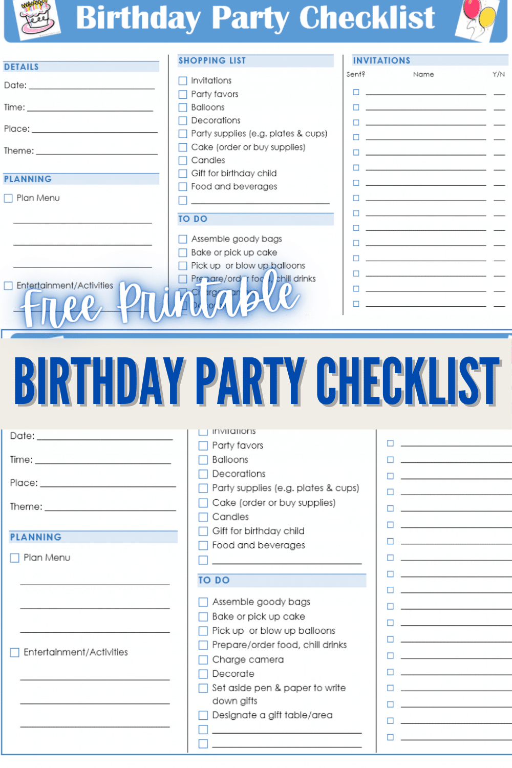 Birthday Party Checklist Printable Vrogue co