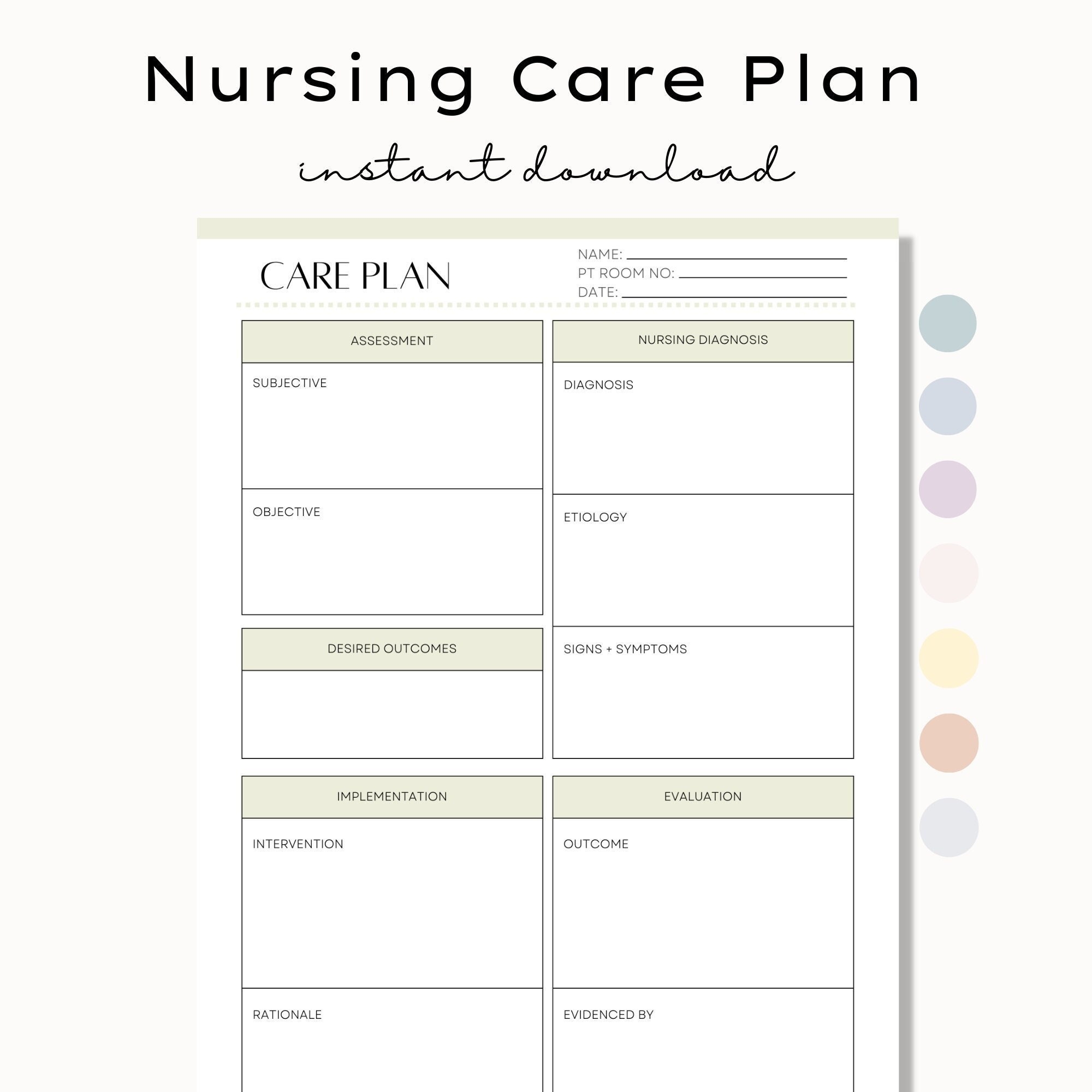Blank Printable Care Plan Template Bilarasa