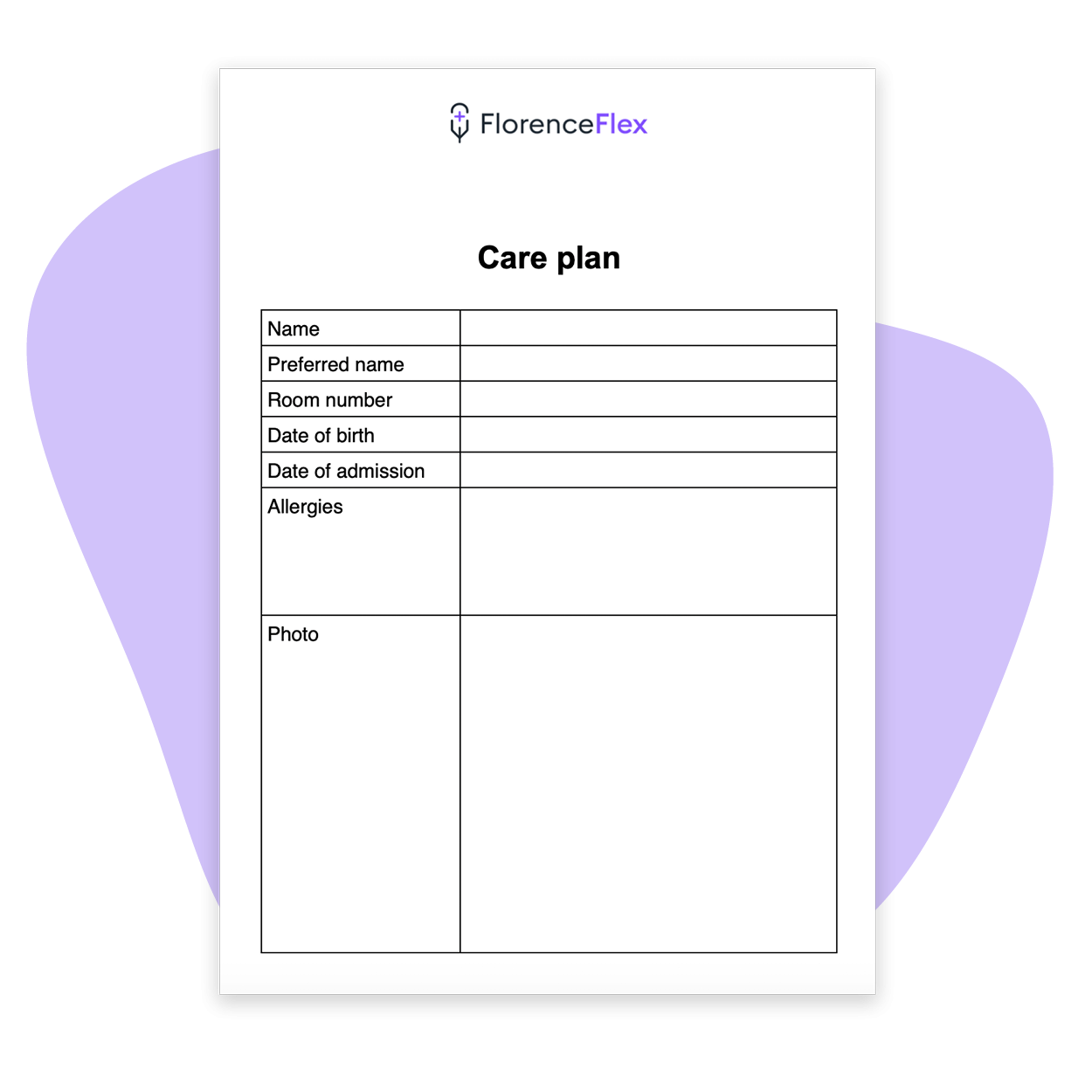 Blank Printable Care Plan Template Free Printable