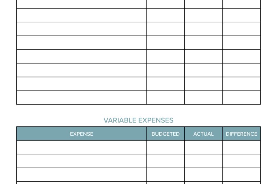 Budget Planner Printable Hetyafro