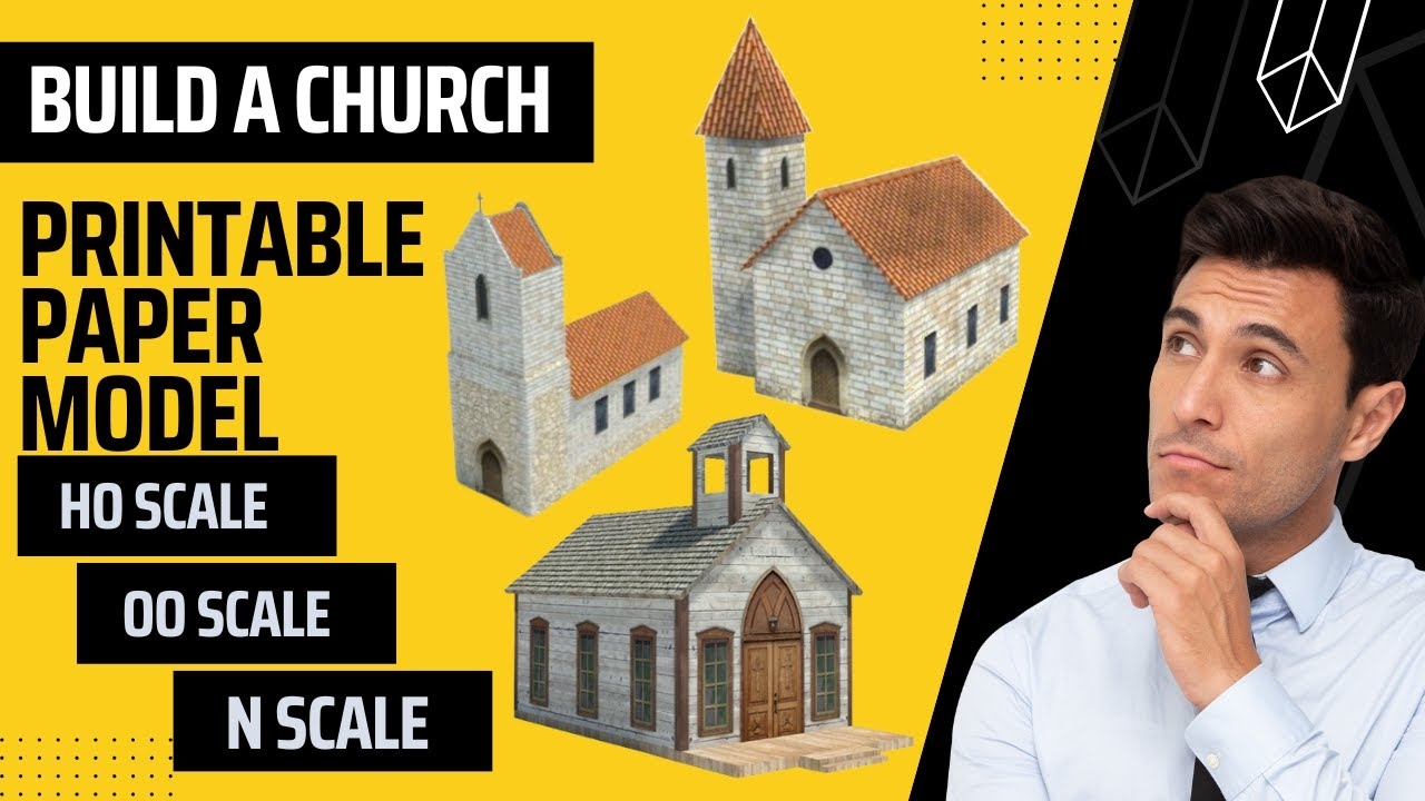 Build A Church Printable Paper Model Buildings HO Scale OO 48 OFF