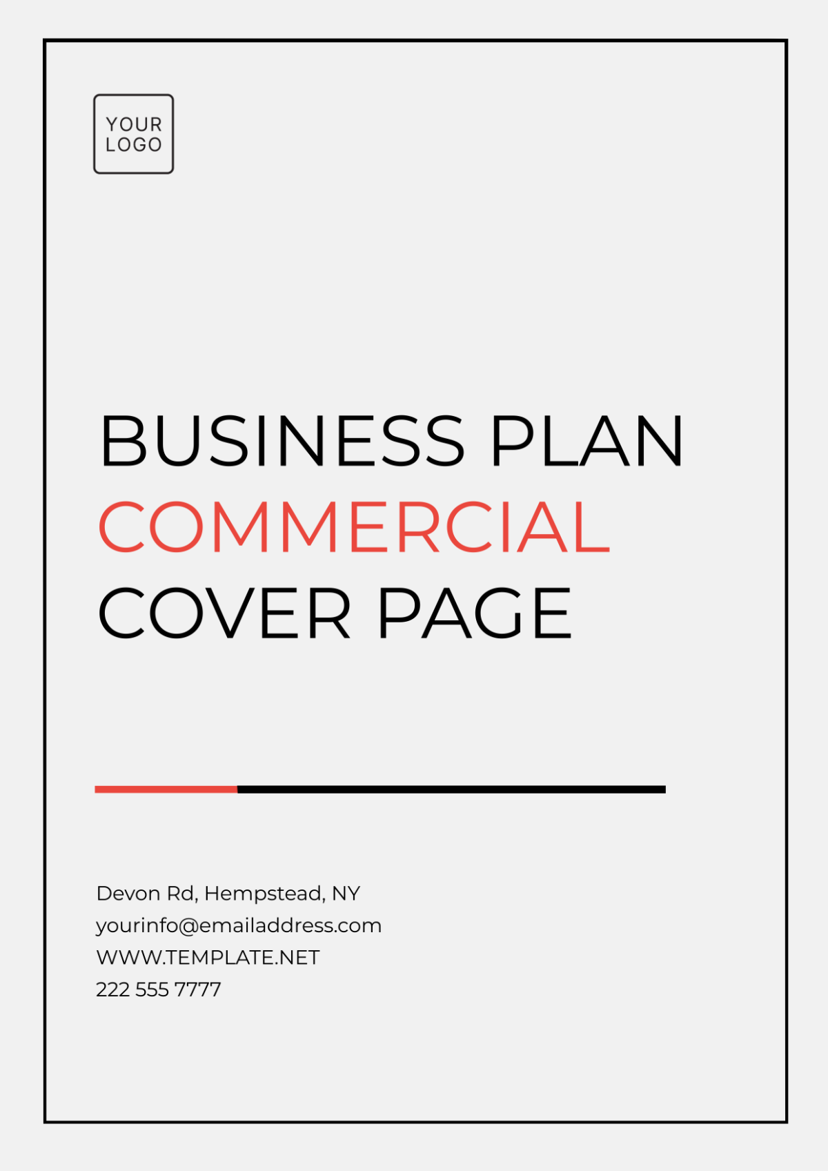 Business Plan Cover Page Template Word Free Printable Infoupdate