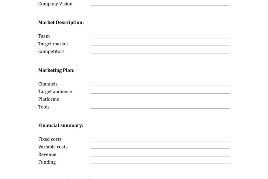 Business Plan Template