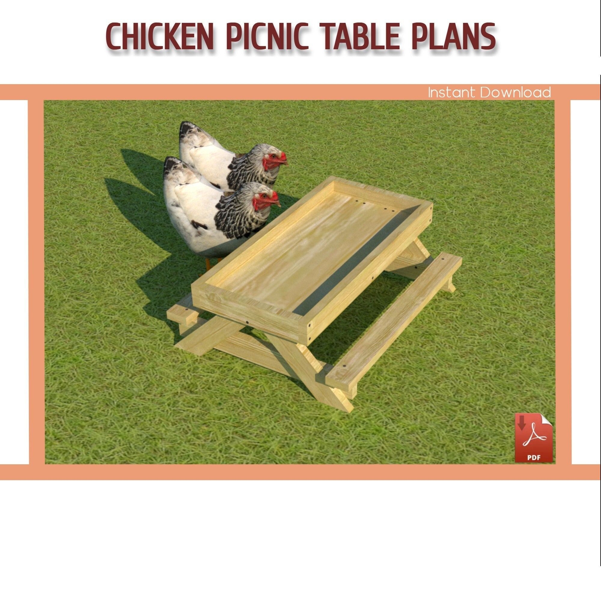 Chicken Picnic Table Plans DIY Chicknic Table Plans Download PDF Etsy