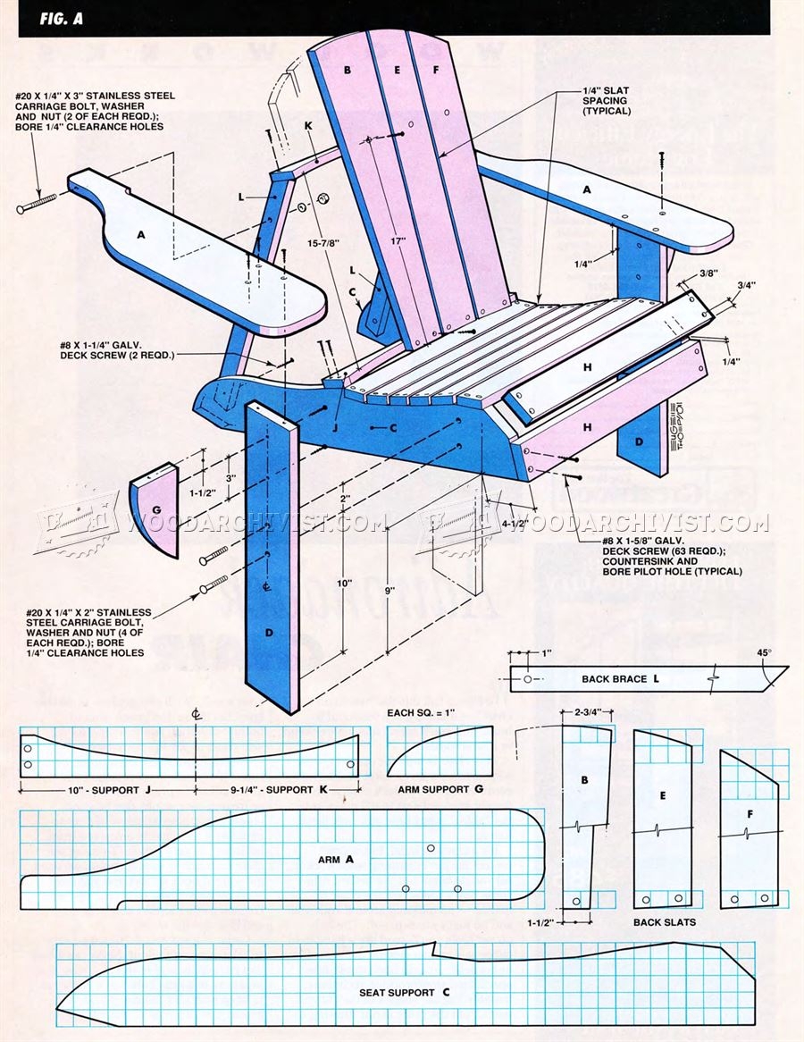 Classic Adirondack Chair Plans WoodArchivist