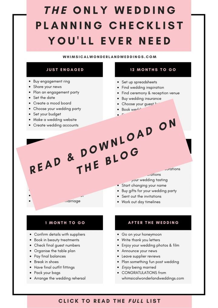 COMPLETE Wedding Checklist Planning Timeline Worksheets Library